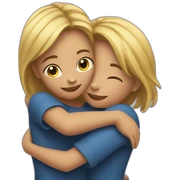 two girls hugging sticker