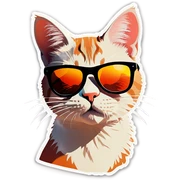 Cat with sunglasses sticker