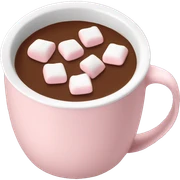 Light Pink mug of hot chocolate with marshmallows  sticker