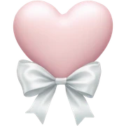 Pastel pink heart with white bow sticker