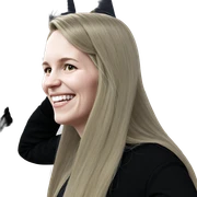 smiling blonde girl with long hair sticker