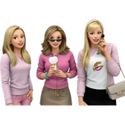 happy girls with stylish accessories sticker