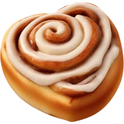 cinnamon roll heart sticker