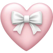 Pastel pink heart with white bow sticker