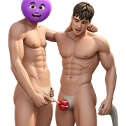 outdoor playful male intimacy sticker