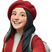 girl in beret smiling outdoors sticker