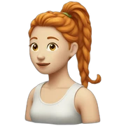 Ginger girl ponytail sticker