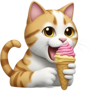 Cat eating ice cream  sticker
