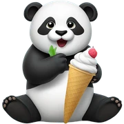 Panda eating ice cream sticker