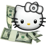 Money hello kitty sticker
