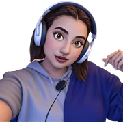 girl in headphones looking at viewer sticker