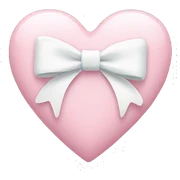 Pastel pink heart with white bow sticker