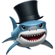 Shark with a top hat sticker