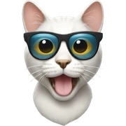 Cat with sunglasses sticker