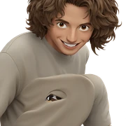 smiling boy with brown hair sticker
