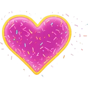 neon glow heart sketch with sprinkles sticker
