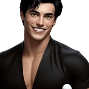 smiling boy with black hair sticker