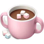 Light Pink mug of hot chocolate with marshmallows  sticker