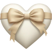 white heart with beige bow sticker