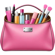 cosmetic bag with cosmetics peeking out sticker