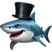 Shark with a top hat sticker