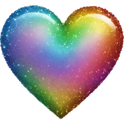 Rainbow sparkly heart sticker