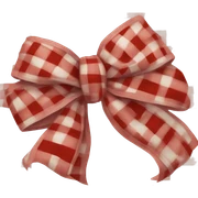 white red plaid bow ribbon sticker
