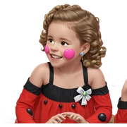 girls with balloons and earrings sticker
