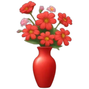 red vase with flowers sticker