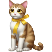 Ribbon cat cat  sticker