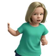 young girl in green shirt sticker