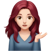 Beautiful long burgundy haired girl, shrugging shoulders sticker