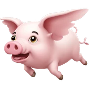 Flying pig sticker