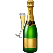 Champagne bottle pipping sticker