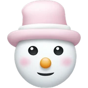 Cute white and light pink snowman sticker