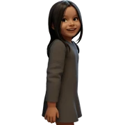 smiling girl by the window sticker