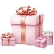 Light pink Christmas gifts under a white Christmas tree  sticker