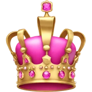 A gold crown with pink jewels sticker