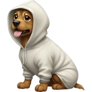Dog wearing a hoodie sticker