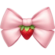pale pink bow with strawberry in the middle sticker