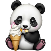 Panda eating ice cream sticker