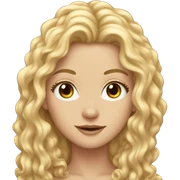 white girl with long curly hair sticker