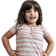 confident girl in striped shirt sticker