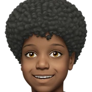 smiling boy with afro hairstyle sticker