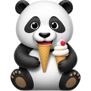 Panda eating ice cream sticker