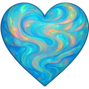 heart with a swirling opal pattern, digital illustration, no background sticker