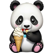 Panda eating ice cream sticker