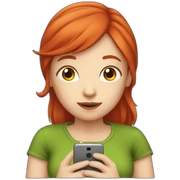 Red head girl on her phone  sticker