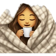 girl inside a blanket sipping coffee eyes closed sticker