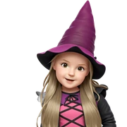 smiling girl in witch hat sticker